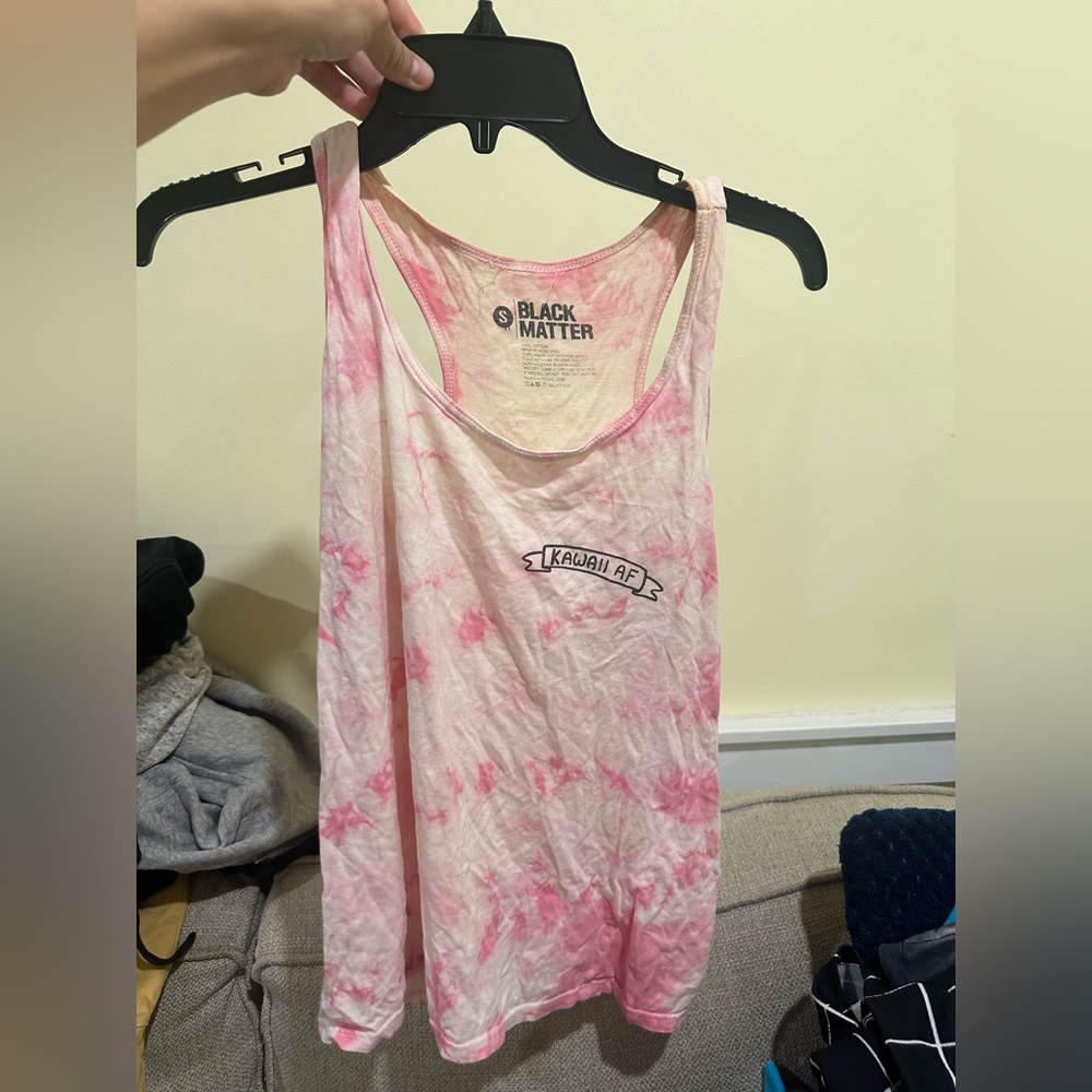 Black Matter Tie Dye Kawaii AF Tank Small - Picture 1 of 3